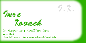 imre kovach business card
